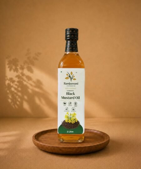 Black Mustard Oil Glass Bottle