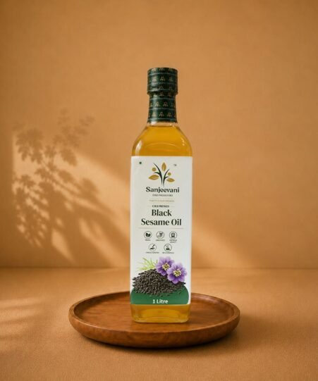 Black sesame Oil Glass Bottle
