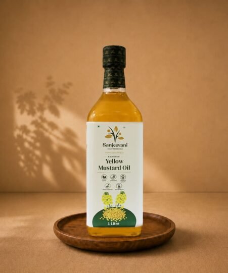 Yellow Mustard Oil Glass Bottle