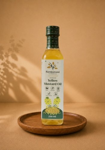 Yellow Mustard Oil Glass Bottle (250 ML)