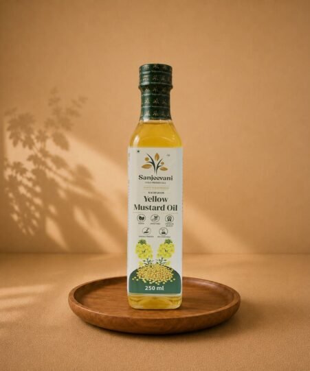Yellow Mustard Oil Glass Bottle (250 ML)