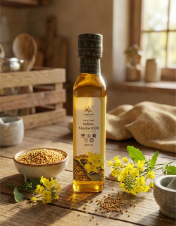 Yellow Mustard Oil Glass Bottle (250 ML)